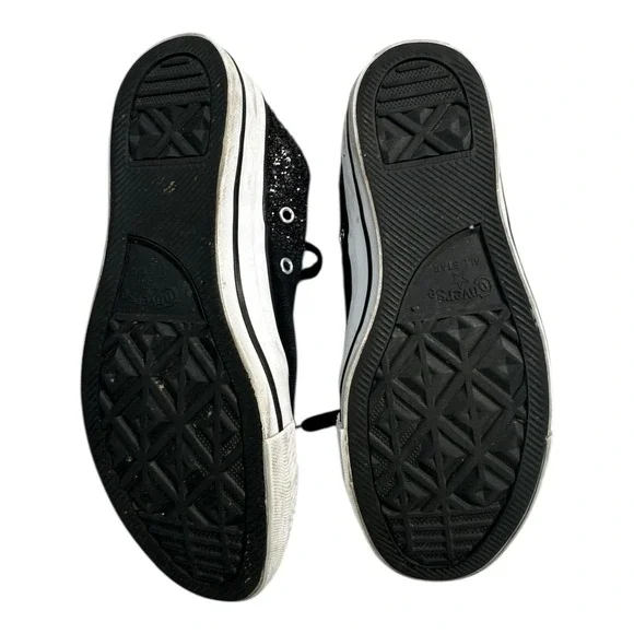 Converse Chuck Taylor All Star Low Top‎ Glitter Black Sneakers Women US 7 - Picture 3 of 12